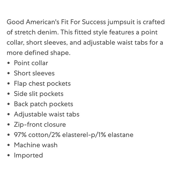 Good American Fit For Success Blue Stretch Denim Jean Jumpsuit, size XL extra lg - Picture 7 of 14